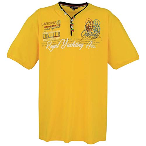 LAVECCHIA Übergrössen Hippes T-Shirt Kurzarm LV-608 Gelb 7XL