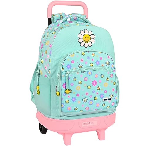 safta 612281918 Rucksack mit Rollen Compact Smiley World Summer Fun 33 x 45 x 22 cm, bunt