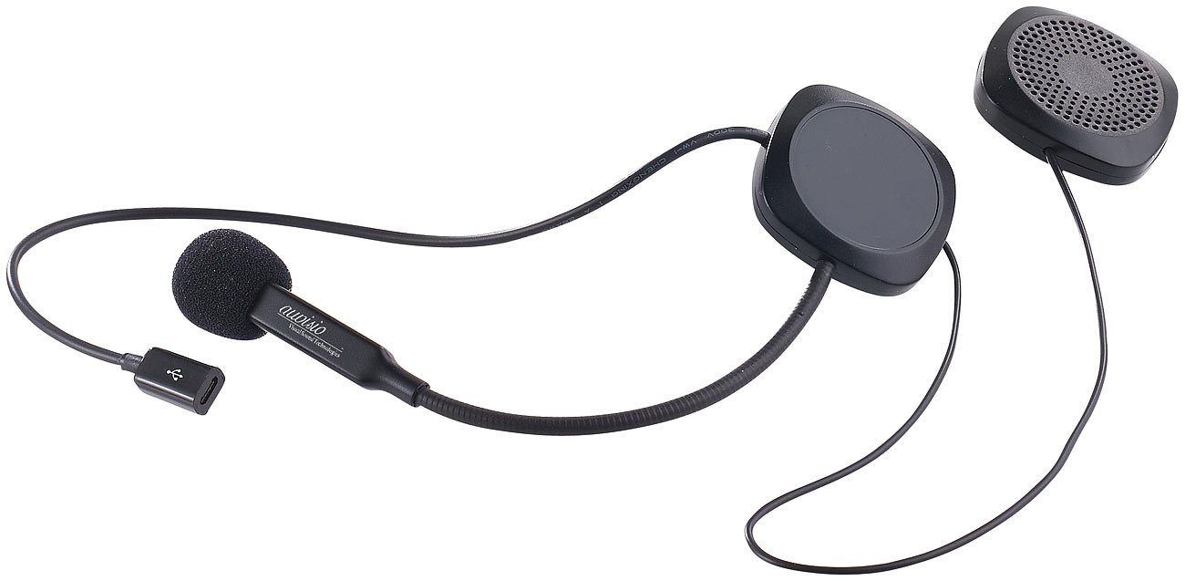 auvisio Motorrad Headset: Stereo-Headset mit Bluetooth 4.1 & Freisprecher für Motorradhelme (Helm Headset, Helm Mikrofon Bluetooth, Gegensprechanlage)