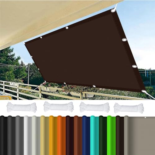Sonnensegel Sonnenschutz Rechteckig 1.4 x 1.4 m 98% UV Schutz Sonnensegel Quadratisch PES Polyester für Garten Balkon Terrasse Camping, Braun