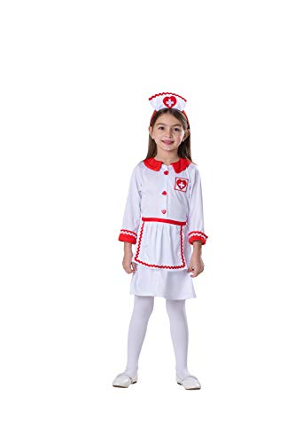 Dress Up America Niedliches Rot-Kreuz-Krankenschwester-Kostüm, Größe 3-4 Jahre (Taille: 66-71 Höhe: 91-99 cm)