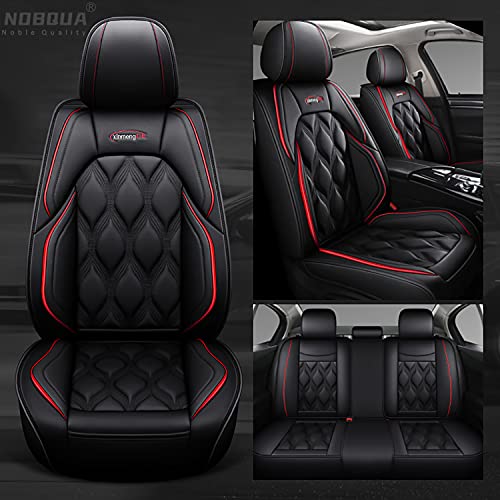NOBQUA Sitzbezüge Auto Autositzbezüge Universal Set für Hummer HX H2 H1 H3 Auto Zubehör, Schwarz-Rot Standard