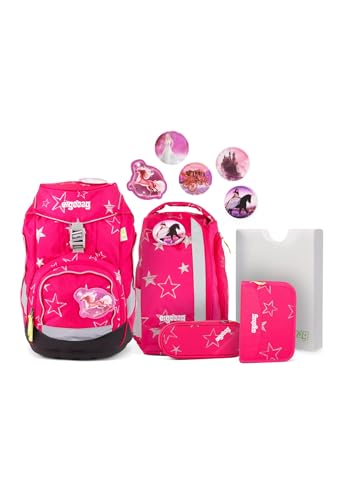 Ergobag Pack CinBärella, ergonomischer Schulrucksack, Set 6-teilig, 20 Liter, 1.100 g, Pink