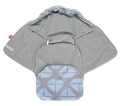 Baby Softshell Einschlagdecke für Babyschale, Autositz, Maxi-Cosi, Römer und andere Marken, ideal für Kinderwagen, Fahrradanhänger, Buggy - Schiffe blau