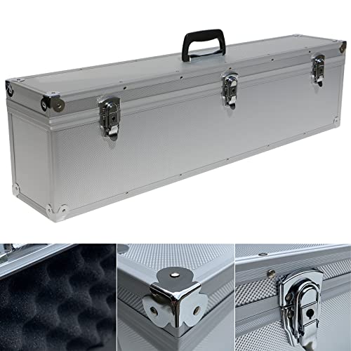 Aluminium Koffer Silber Würfelschaum Deckel abnehmbar 83 cm Lang-Koffer Alu Transport Box
