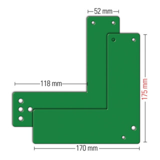 GFS Montageplatte 901 470/991 470 Mont.an GLT grün lack.L.175mm B.170mm