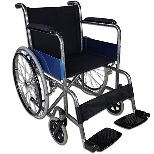 BOCbco Rollstuhl für ältere Menschen, faltbar, manuell, selbstfahrend, Griff, Bremsfixierung, Armlehne, anwendbar, behindert, zerebrale Lähmung, Beinerkrankungen, atmungsaktiv/schwarz/wie abgebilde