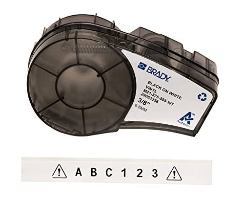 Brady M21 – 375 – 595-wt weiß Drucker Etikett mit Haftklebestreifen Etikett zu drucken – Etiketten zu drucken (weiß, Drucker-Etikett selbstklebend, Vinyl, Thermotransfer, Acryl, permanent)