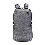 Pacsafe Vibe 25 - Anti-Diebstahl Backpack, Diebstahlschutz Daypack, Rucksack 25 Liter, Grau Melange/Granite Melange