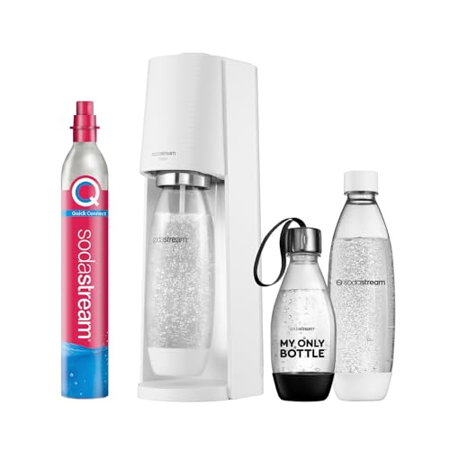 SodaStream Wassersprudler TERRA Vorteilspack, inkl. 1x CO2-Zylinder CQC, 2x 1L spülmaschinenfeste Kunststoff-Flasche und 1x 0,5L spülmaschinenfeste Kunststoff-Flasche