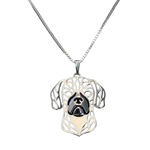 TWOMEM Halskette Anhänger Modeschmuck Halsketten in Hundeform Damen-Halsketten mit Puggle-Hundeanhänger Geburtstag Party Geschenk