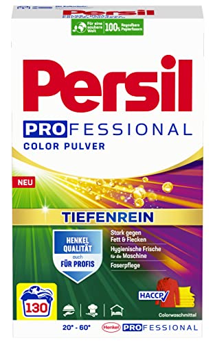 Persil Color Pulver Tiefenrein Waschmittel (130 Waschladungen), Colorwaschmittel für reine Wäsche und hygienische Frische für die Maschine, effektiv von 20 °C bis 60 °C