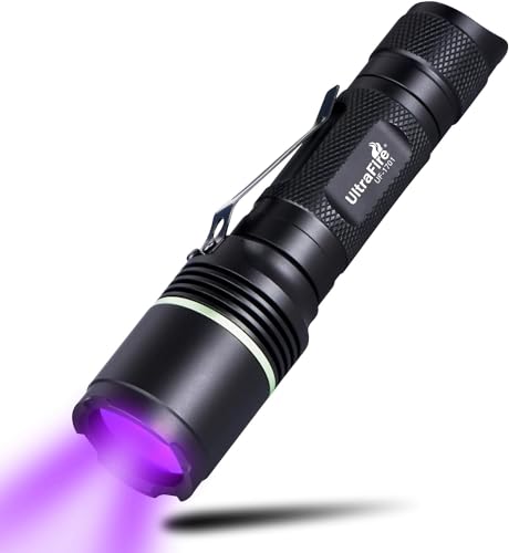 UltraFire 395nm UV Taschenlampe LED Schwarzlicht, Single Mode Ultraviolett Lampe UV Licht, für Aushärtendes Harz, UV Kleber, Haustier Urinflecken, Skorpion Detektion