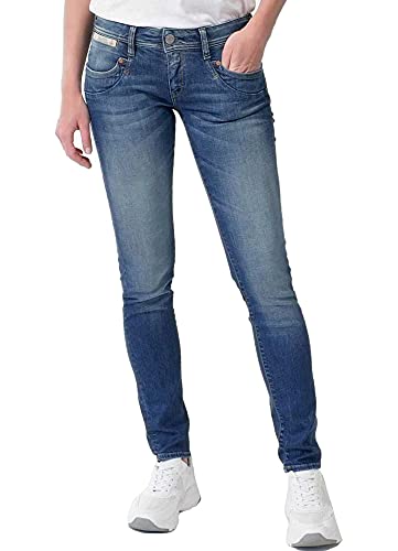 Herrlicher Damen Piper Slim Organic Denim Jeans, Blue sea L30, W31/L30