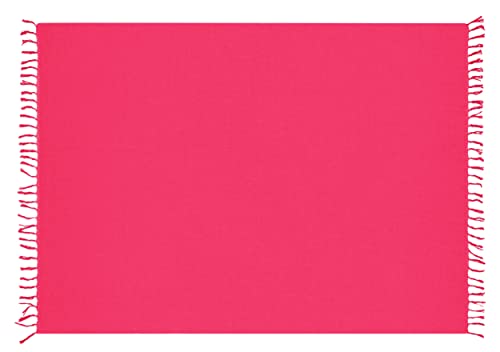 Ciffre Pareo Sarong Tuch Damen Herren - Wickelrock Strand - Strandtuch Blickdicht als Wickeltuch oder Handtuchkleid und Wickelkleid Unisex Frauen und Männer - mit Schnalle einfarbig Pink Rosa Töne