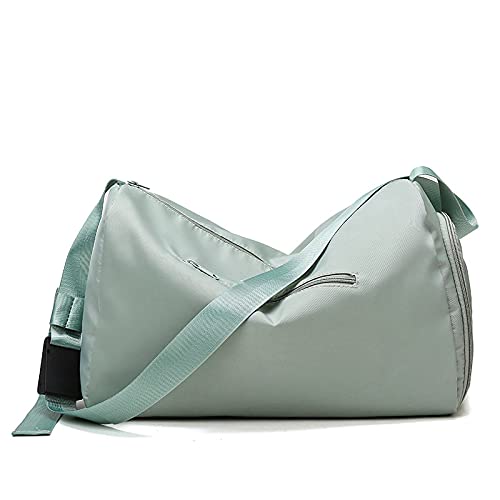 Sporttasche，Gym Bag Sport Messenger Bag Weibliche große Kapazität Schulter Casual Nylon Tasche Reisetasche Weibliche Trockene und feuchte Trennung Fitness Bag (Color : Green)