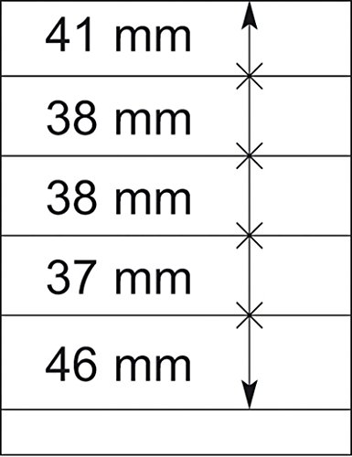 LINDNER Das Original T-Blanko-Blätter mit 5 Streifen: 46 mm - 10er-Packung