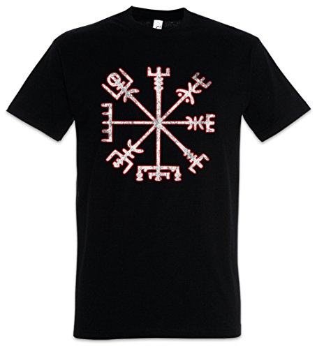 Urban Backwoods Vegvisir Viking Compass Herren T-Shirt Schwarz Größe 2XL