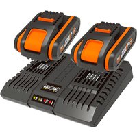 WORX Dual-Ladegerät Set »PowerShare WA3610«, schwarz/orange