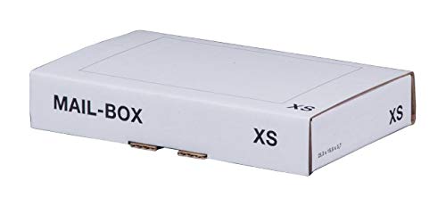 Ropipack Mailbox Versandkarton Versandbox wiederverschließbar 244 x 145 x 43 mm Weiß XS - 20 Stück