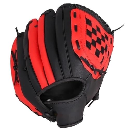 DFJOENVLDKHFE PVC-Baseballhandschuhe for Kinder und Erwachsene, handgefertigt, Softball-Praktizierender, Größe 10,5/11,5 Zoll, Linkshänder (Color : Black, Size : 11.5 Inch)