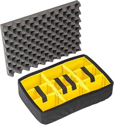 Peli 1505 Set gepolsterte Trennwände, Original Peli Protector Case Zubehör, Kompatibel mit: Peli 1500, Farbe: Schwarz/Gelb
