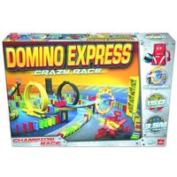 Goliath 81008 - Domino Express Crazy Race, Domino-Set für Ihnen eigenen Domino Day, Aufregende Stunts mit Dominosteinen und viel Zubehör, ab 6 Jahren