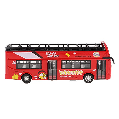 Sharplace 1/32 Sightseeing Doppeldecker Bus Auto Spielzeug Modell Geschenk - Rot