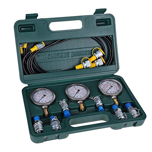 Manometer, Bagger Hydraulik Druck Test Kit mit Prüfschlauch Kupplung und Manometer für Hydraulikdrucktests von Baumaschinen