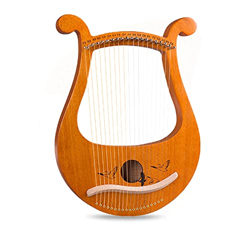 UNbit Handgefertigte Schoßharfe, 19-saitige Harfe, tragbare Metallsaite mit Stimmstock, Klaviertaschen-Set, geeignet for Kinder und Erwachsene, Musikliebhaber, Mahagoni, handgefertigte Harfe Harfe