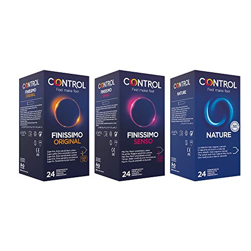 Control Control Kit bestehend aus Kondome Control Nature 24 Stück, feinste Senso (0,06 mm) 24 Stück + feinste Original (0,05 mm) 24 Stück - 891 ml