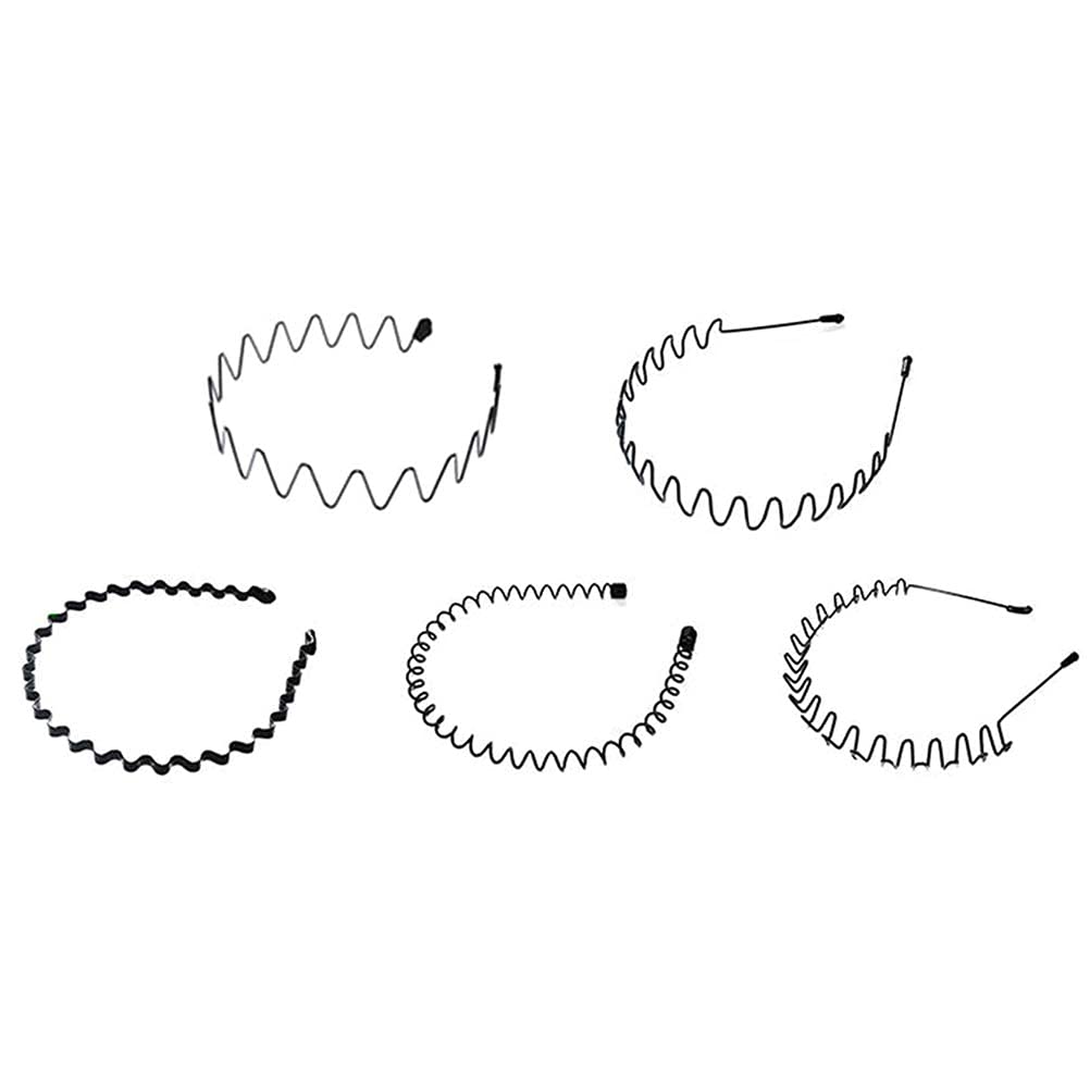 AADEE Damen Wave Hoop Clip Einfache Elastische Anti-Rutsch Breite Kopfbedeckung Kunststoff Anti-Rutsch (Schwarz)