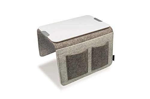 Sofa Butler Carry mit 4 Taschen und Ablageplatte hellgrau/dunkelgrau 201040222-HE