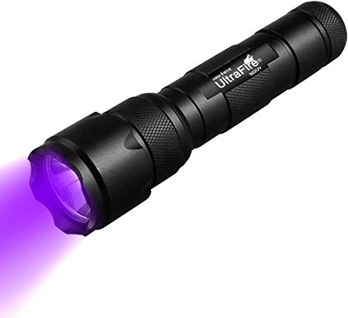 ULTRAFIRE 502B 395–405nm UV LED Taschenlampe Super Power Schwarzlicht Zoomable Mini Taktische Taschenlampe, Ultraviolettes Licht mit Einstellbarem Fokus für Urinflecken von Haustieren
