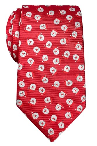 Retreez Herren Gewebte Weihnachten Krawatte Weihnachtsmann 8 cm - rot,