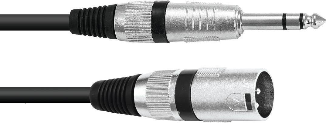 Omnitronic 30225197 XLR Adapterkabel [1x XLR-Stecker 3 polig - 1x Klinkenstecker 6.3 mm (stereo)] 5.00 m Schwarz (30225197)