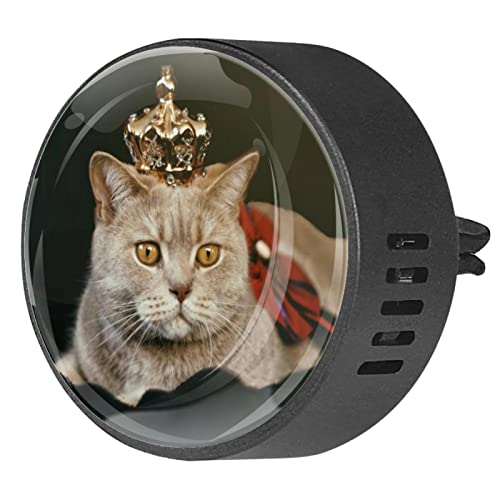 Quniao Cat with Crown 2PCS Custom Car Aromatherapy Air Freshener Diffuser Car Fragrance Diffuser Locket Car Diffuser Vent Clip Apply for Car, Office, Kitchen