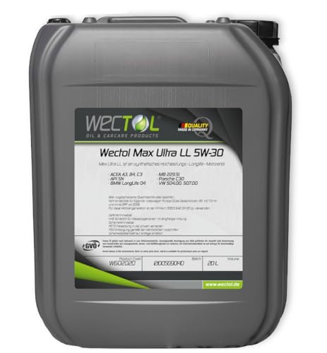 Wectol Max Ultra LL 5W-30 Motoröl / 20 Liter