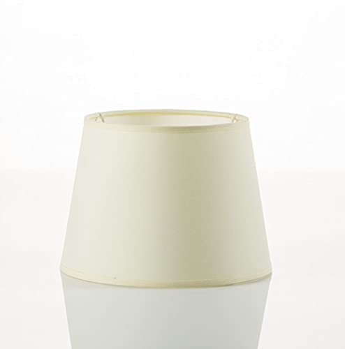 Kleiner Lampenschirm Weiß H:14cm für E14 Tischleuchte Stoff Nachttischlampe Schirm Textil einfarbig