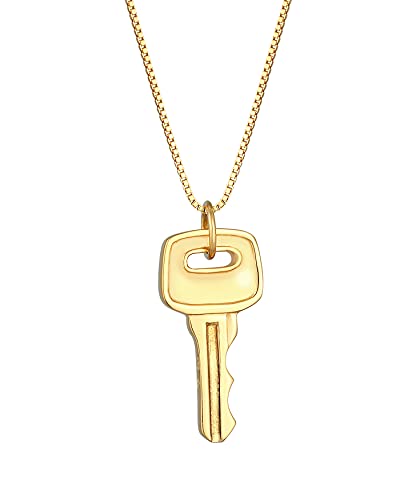 KUZZOI, Halskette Herren Venezianer Schlüssel Key 925 Silber in gold, für Herren