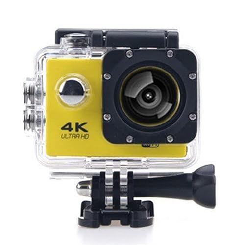 ZHUTA Action Kamera 4K HD 2.0 Zoll Bildschirm Unterwasserkamera,8MP WIFI/30m wasserdichte Sports Kamera mit Zubehör Kits,für Schwimmen Tauchen Fahrrad Motorrad usw(Gelb)