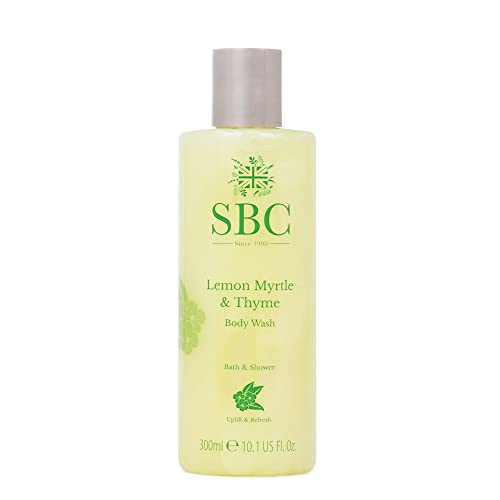 SBC Skincare - Duschgel Feuchtigkeitsspendend mit Zitronenmyrte und Thymian - 300 ml - Revitalisiert, Erhellt und Reinigt die Haut - Shower Gel - Lemon Myrtle and Thyme Body Wash
