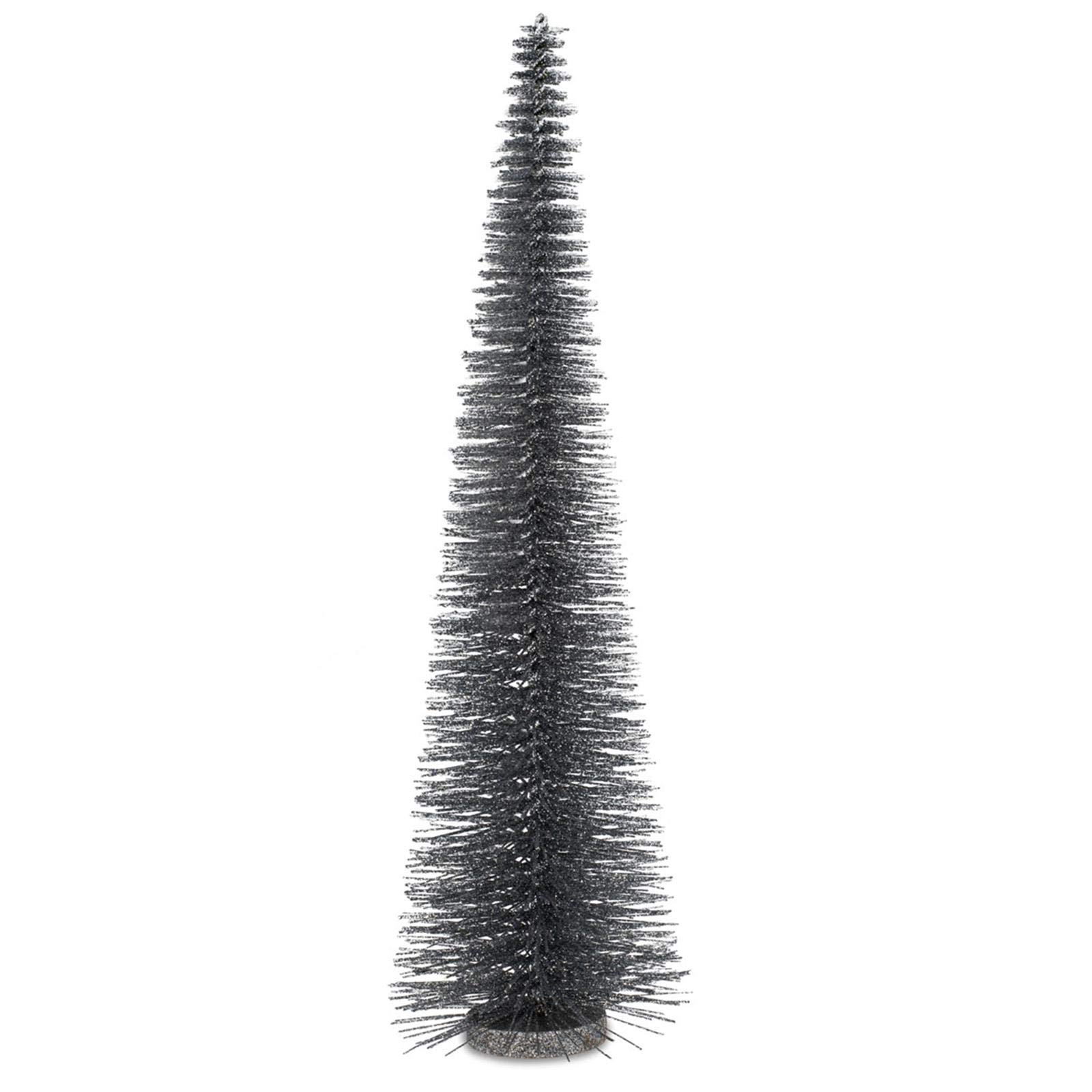 großer Tannenbaum - XXL Deko Glitzerbaum - grau Ø 15 cm Metall-Kunststoff Höhe 55 cm