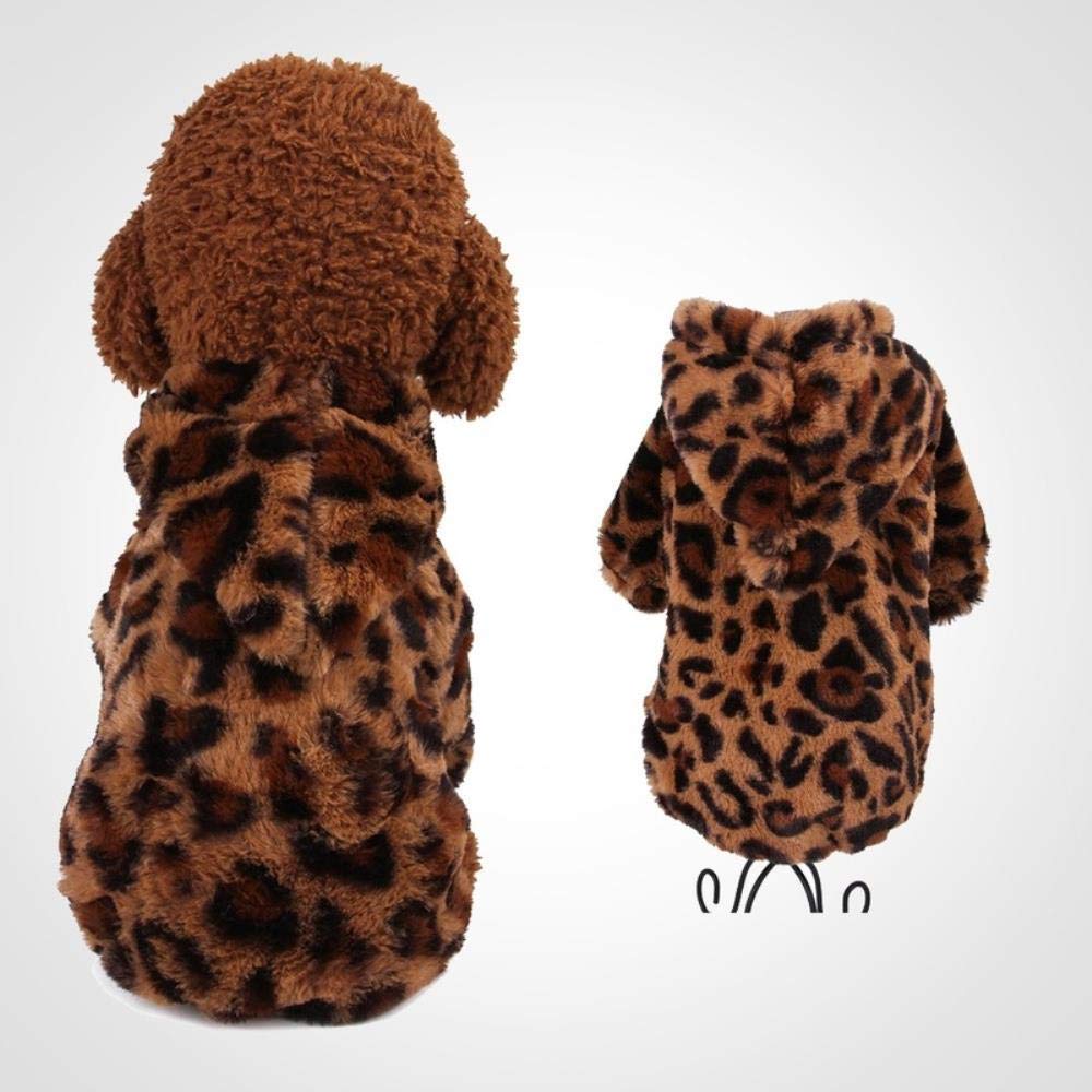 UKKD Hundemantel Leopard Haustier-Hund Kleidet Wärmen Kostüm Nette Karikatur-Kleidung Für Small Medium Hunde-Bekleidung Jacke Xs-XXL,XXL