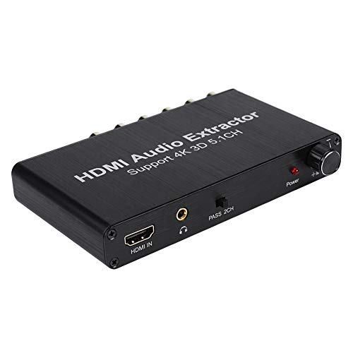 Annadue 3D-HDMI-Audioextraktor, 5.1-Kanal-Audiokonverter, integriertes Hochleistungs-RTOS-System und Audio-Decodierungs-Chip mit Adapter, Metall(EU)