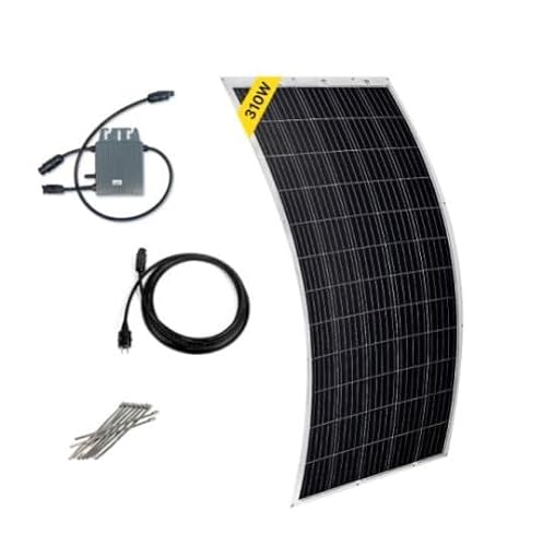 Robinsun Light Solarpanel-Set, selbstinstallierend, 310 Wp (1 Panel, ultraleicht) + Mikro-Wechselrichter 300 W mit WLAN und Verbindungskabel