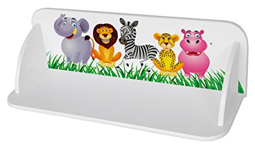 Leomark Regalbrett auf der Wand - Tiere- Wandboard aus Holz, Wandregal für Kinder, Wandablage mit UV-Aufdruck, Länge: 60 cm