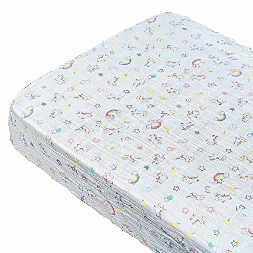 Picci Bettlaken für Kinderbett (2 Stück Unicorni/Sterne) IC2640501 I Coccolosi