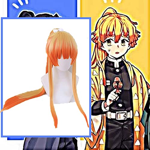 Wig for Anime Comic Cosplay Perücken Agatsuma Zenits Cosplay Perücke Synthetische Perücke Orange Lange Haare mit Farbverlauf
