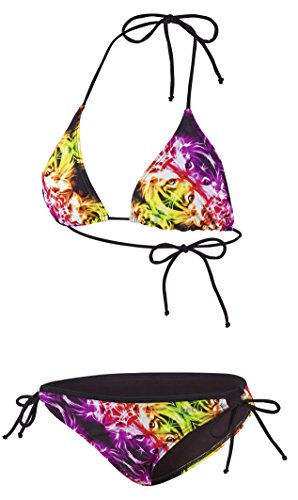 Beco Damen C-Cup Magical Mystery Trip Triangel-Bikini, schwarz/Bunt, 40